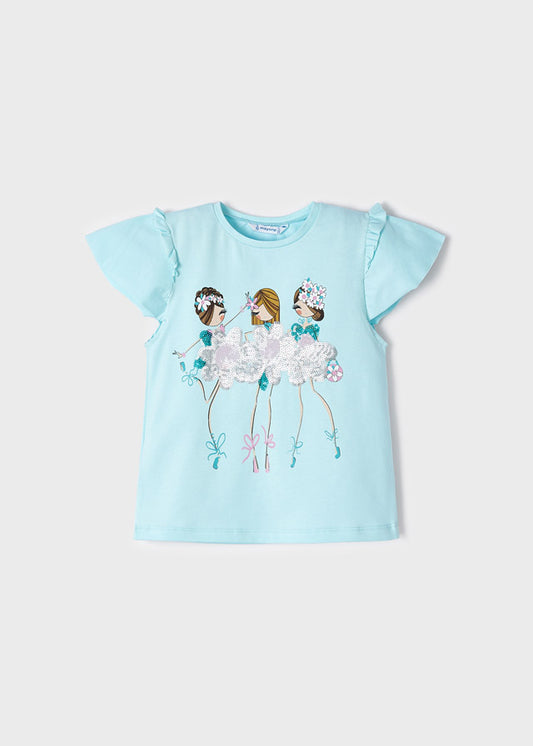 Camiseta m/c niña flor