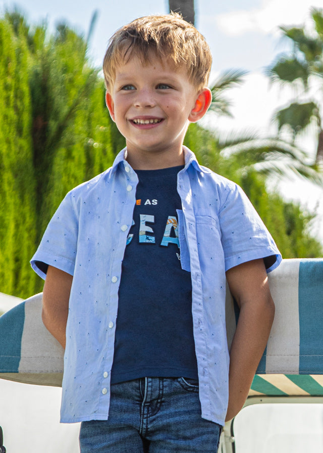 Camisa m/c microestampada