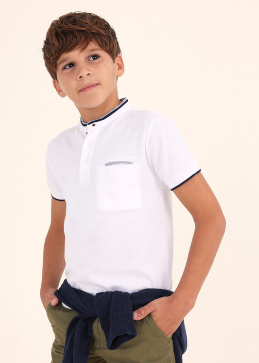 Polo m/c contrastes c/mao