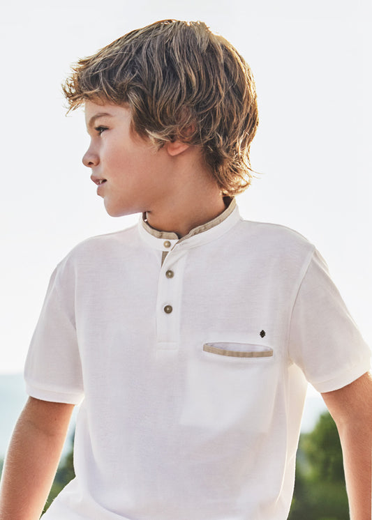 Polo  M/C contraste c/mao