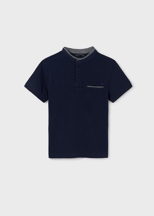 Polo  M/C contraste c/mao
