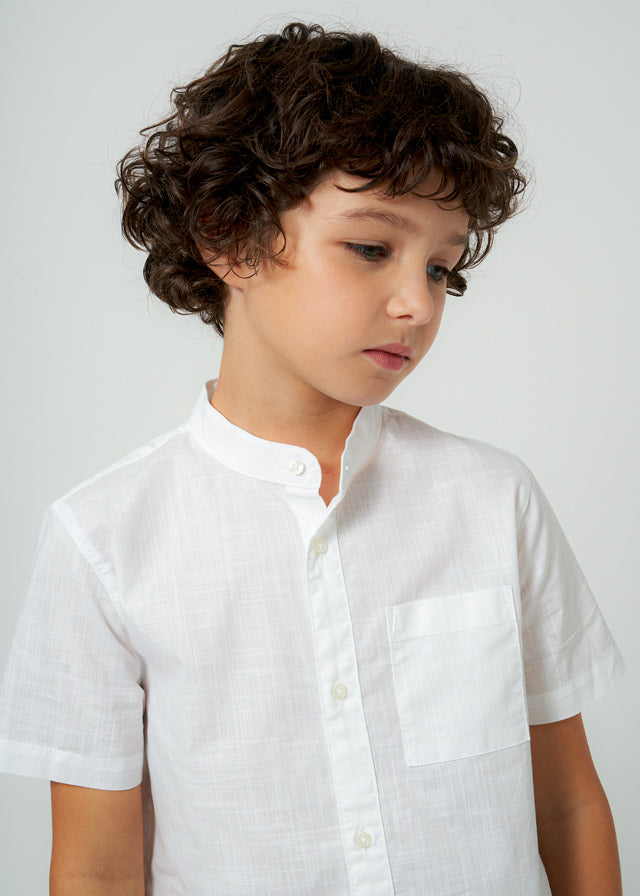 Camisa m/c cuello mao