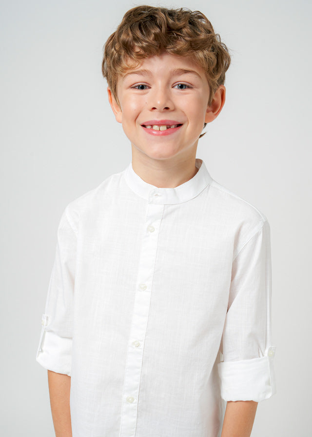 Camisa m/l cuello mao