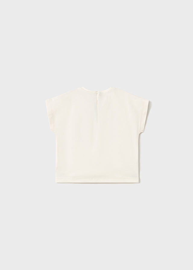 Camiseta m/c apliques crochet