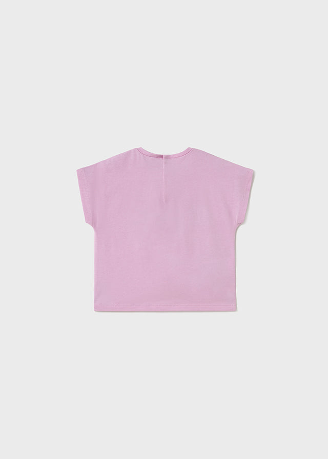 Camiseta m/c apliques crochet