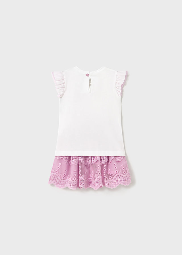 Conj. Falda tul bordado