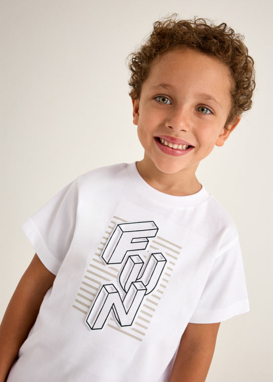 Camiseta m/c embossed "fun"