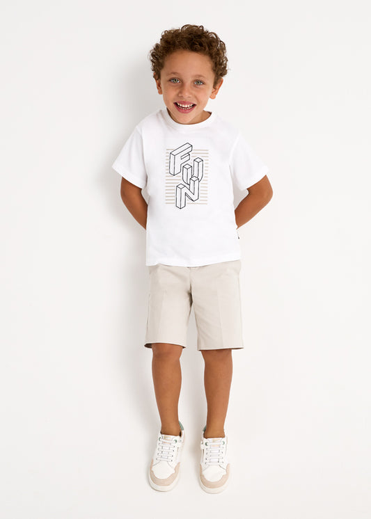 Camiseta m/c embossed "fun"