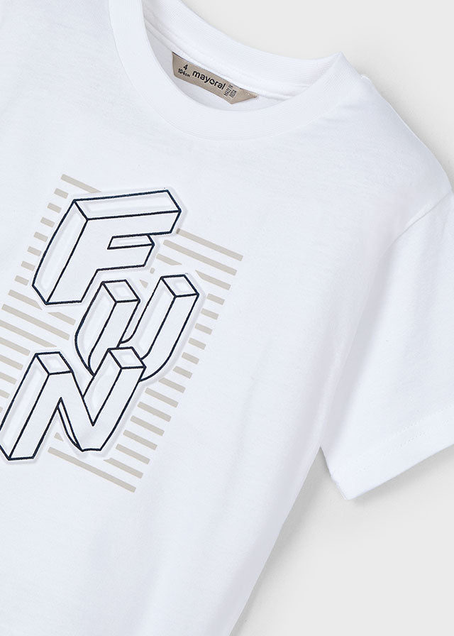 Camiseta m/c embossed "fun"