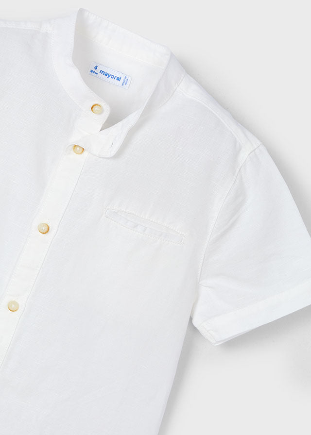 Camisa m/c cuello mao lino