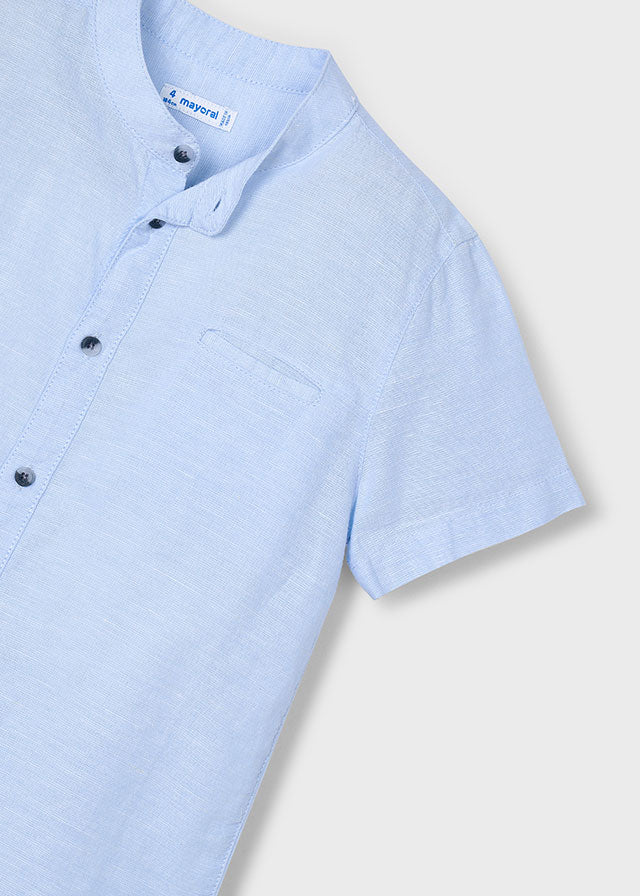 Camisa m/c cuello mao lino