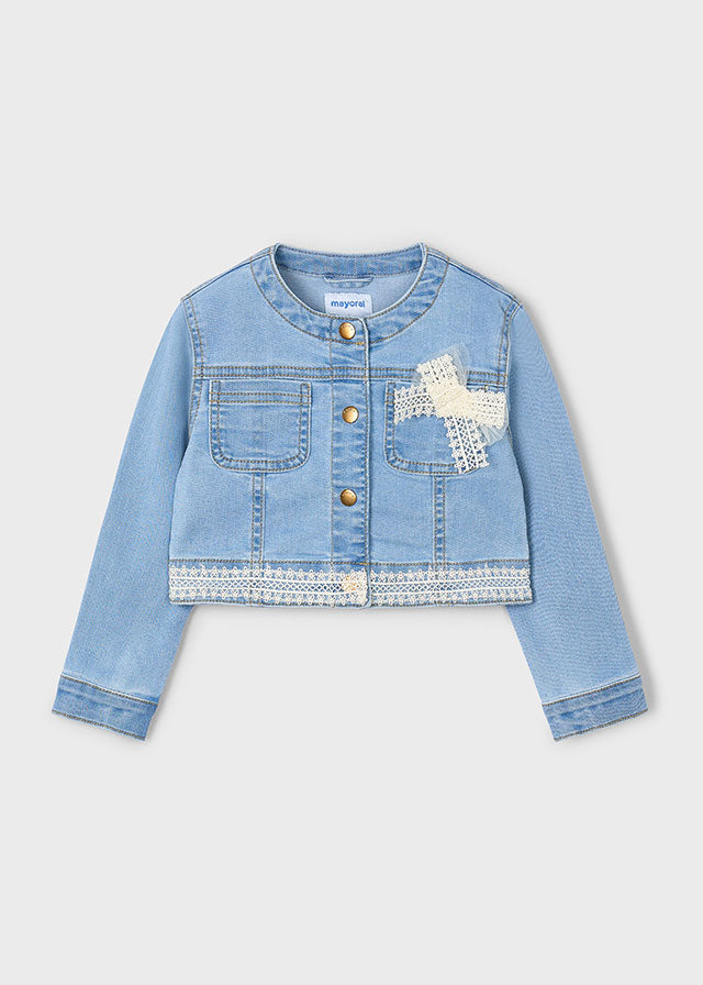 Cazadora denim guipur