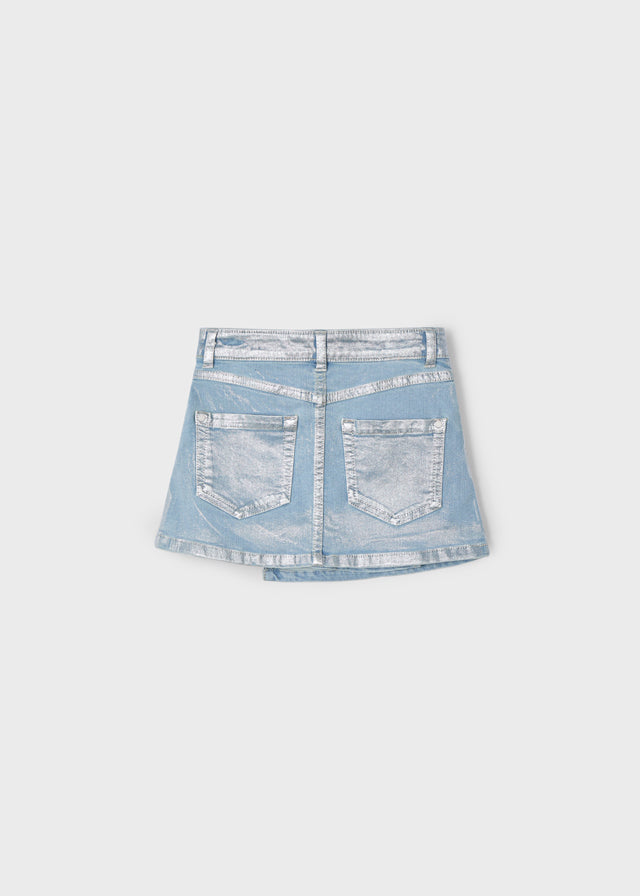 Falda denim plata