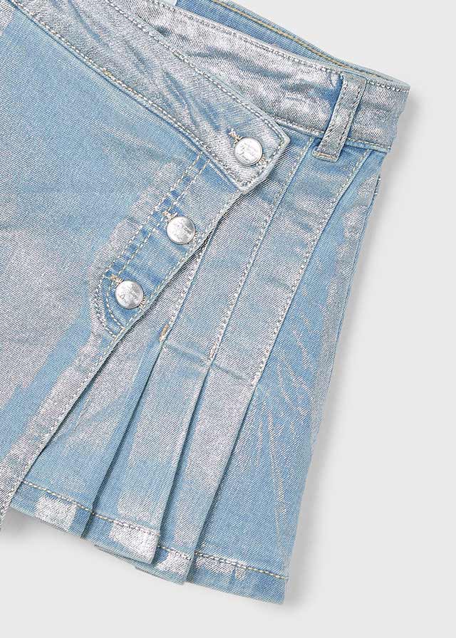 Falda denim plata