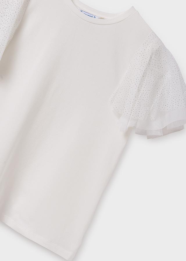 Camiseta m/c mangas tul