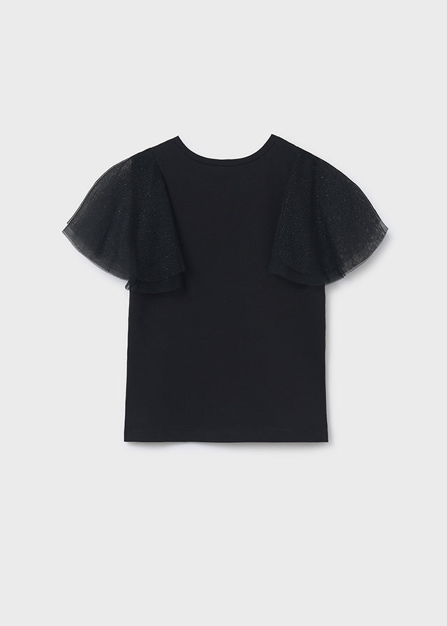 Camiseta m/c mangas tul