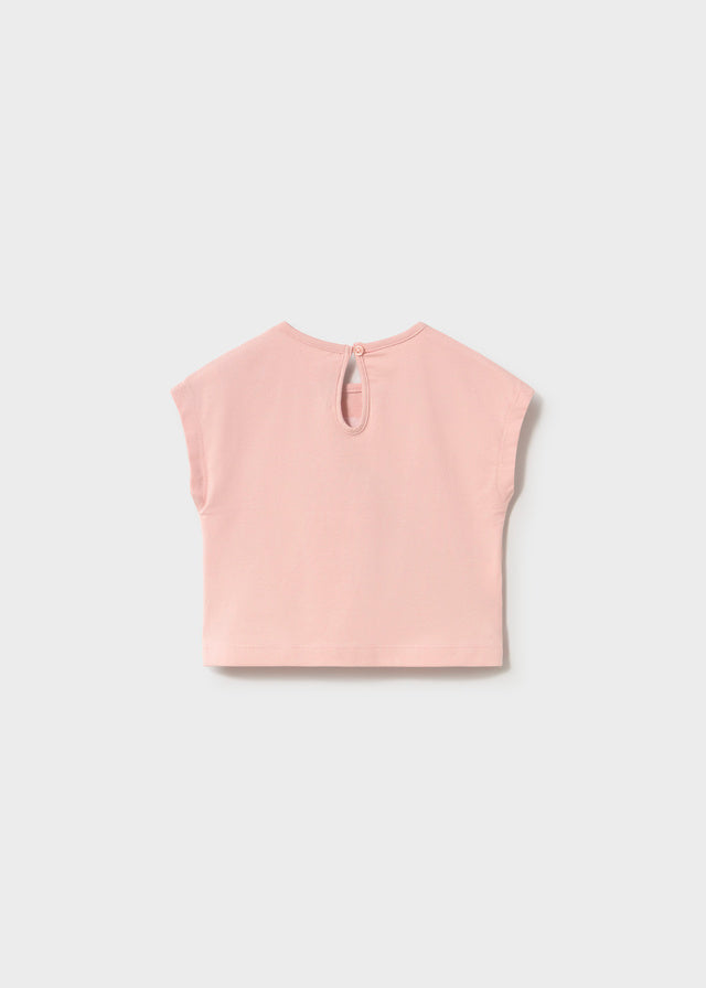 Camiseta m/c apliques crochet