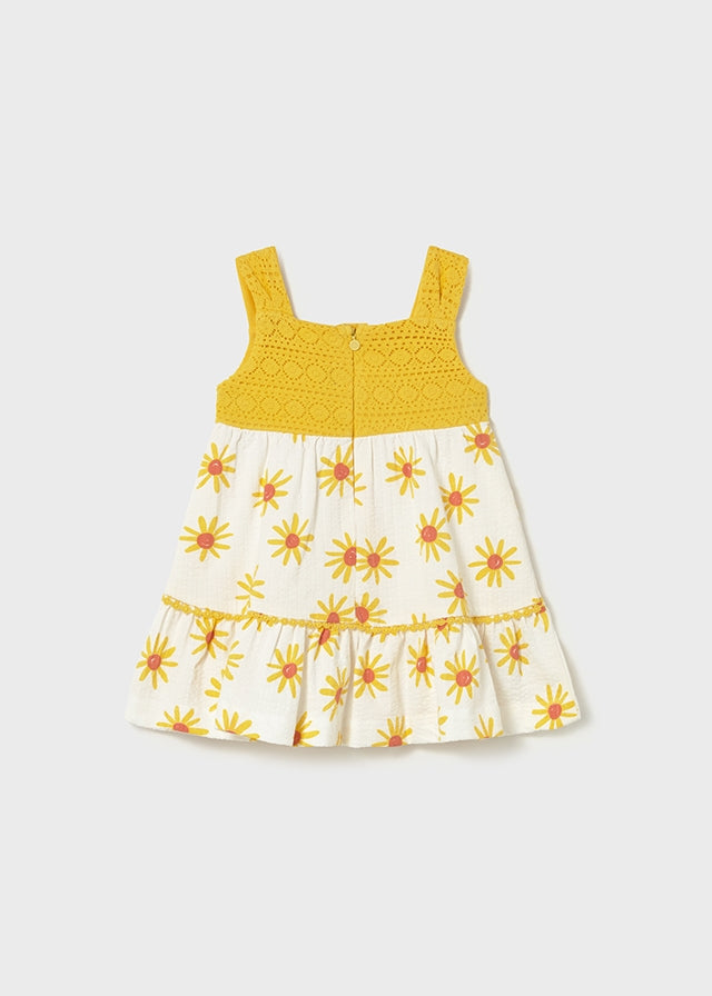 Vestido combinado guipur
