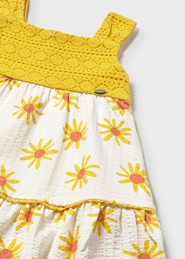 Vestido combinado guipur