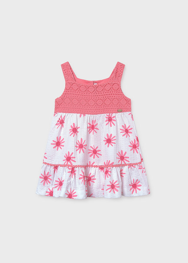 Vestido combinado guipur