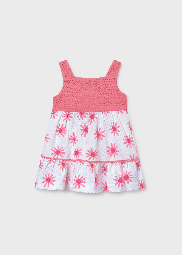 Vestido combinado guipur