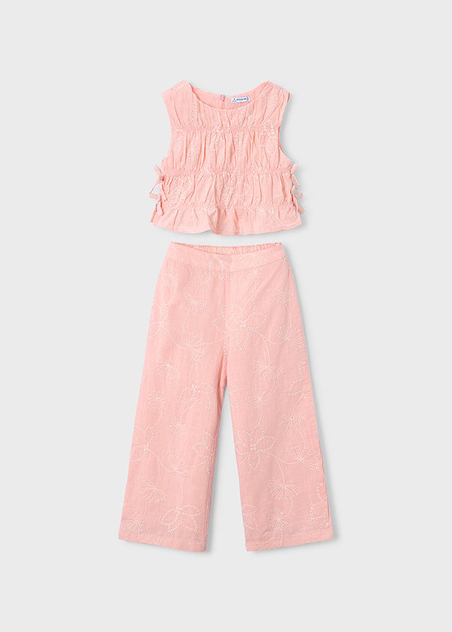 Conj. Pantalon largo bordado