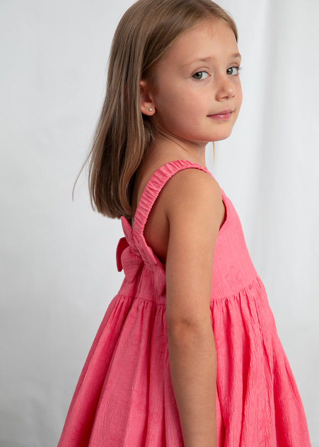 Vestido jacquard flores