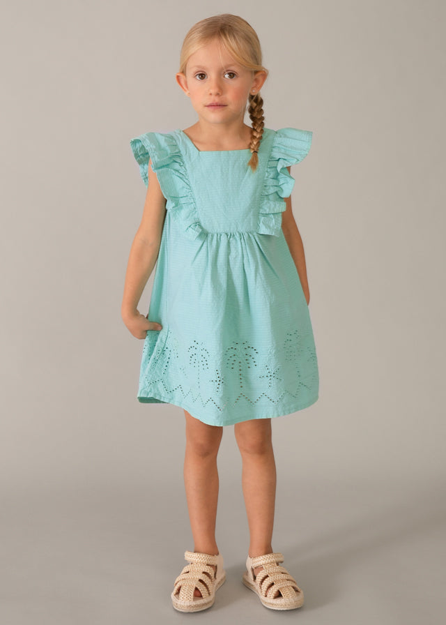 Vestido seersucker perforado