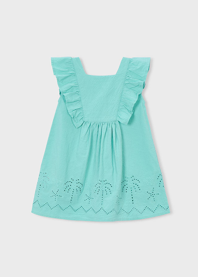 Vestido seersucker perforado
