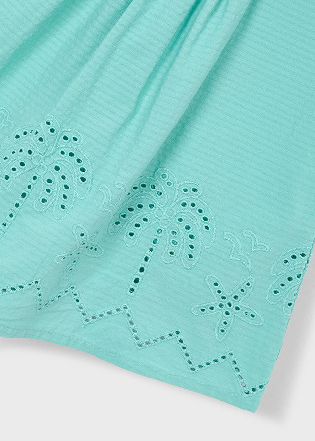 Vestido seersucker perforado