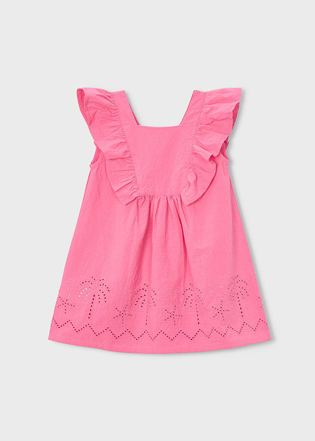 Vestido seersucker perforado