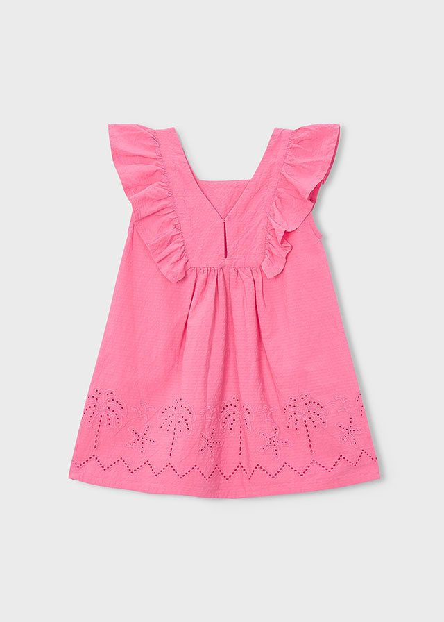 Vestido seersucker perforado
