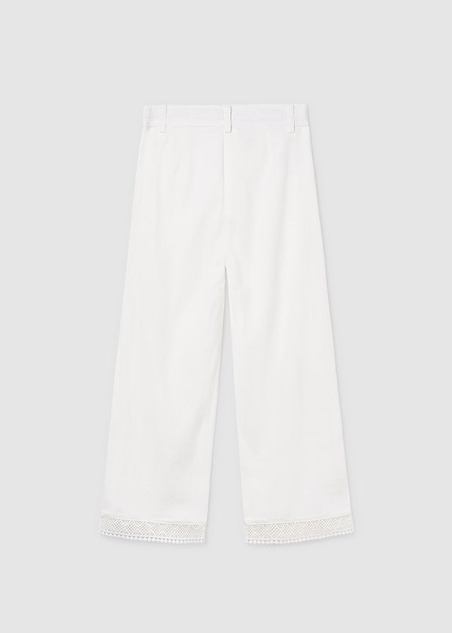 Pantalon largo cinta bordada