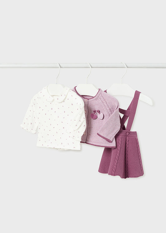 Conj. chaqueta falda tricot