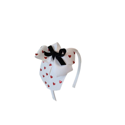 Vincha lazo blanco con corazon